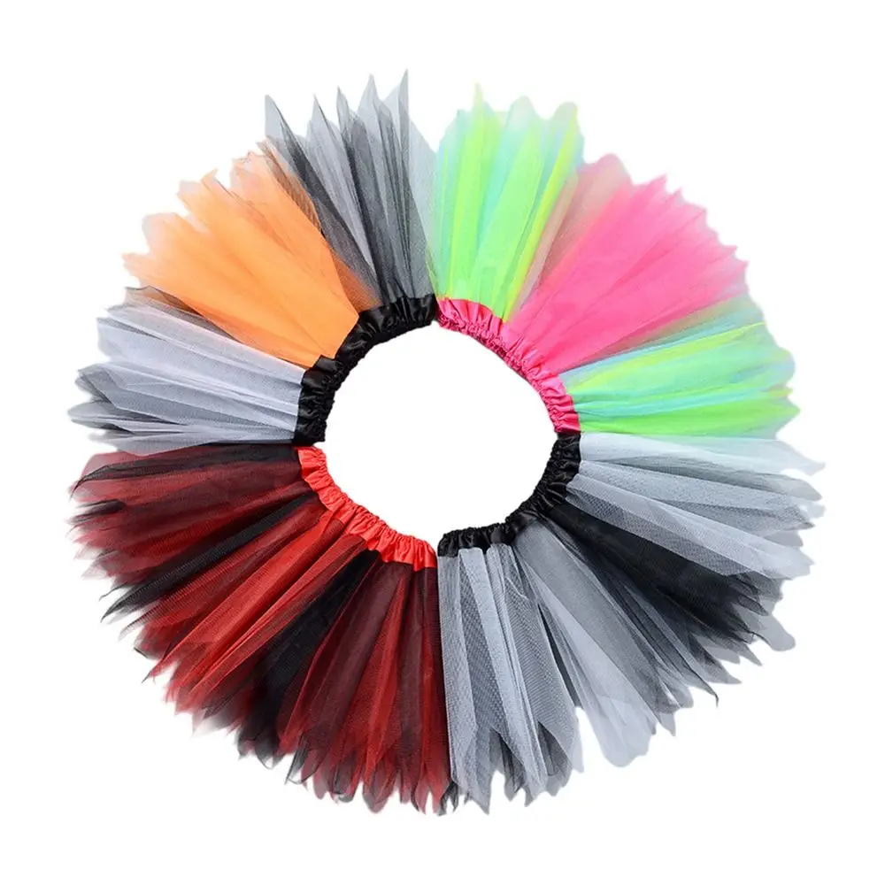 Summer Rainbow Tutu Skirt Tulle Colorful Dance Pettiskirt Netting Ballet Skirts Kids Girls