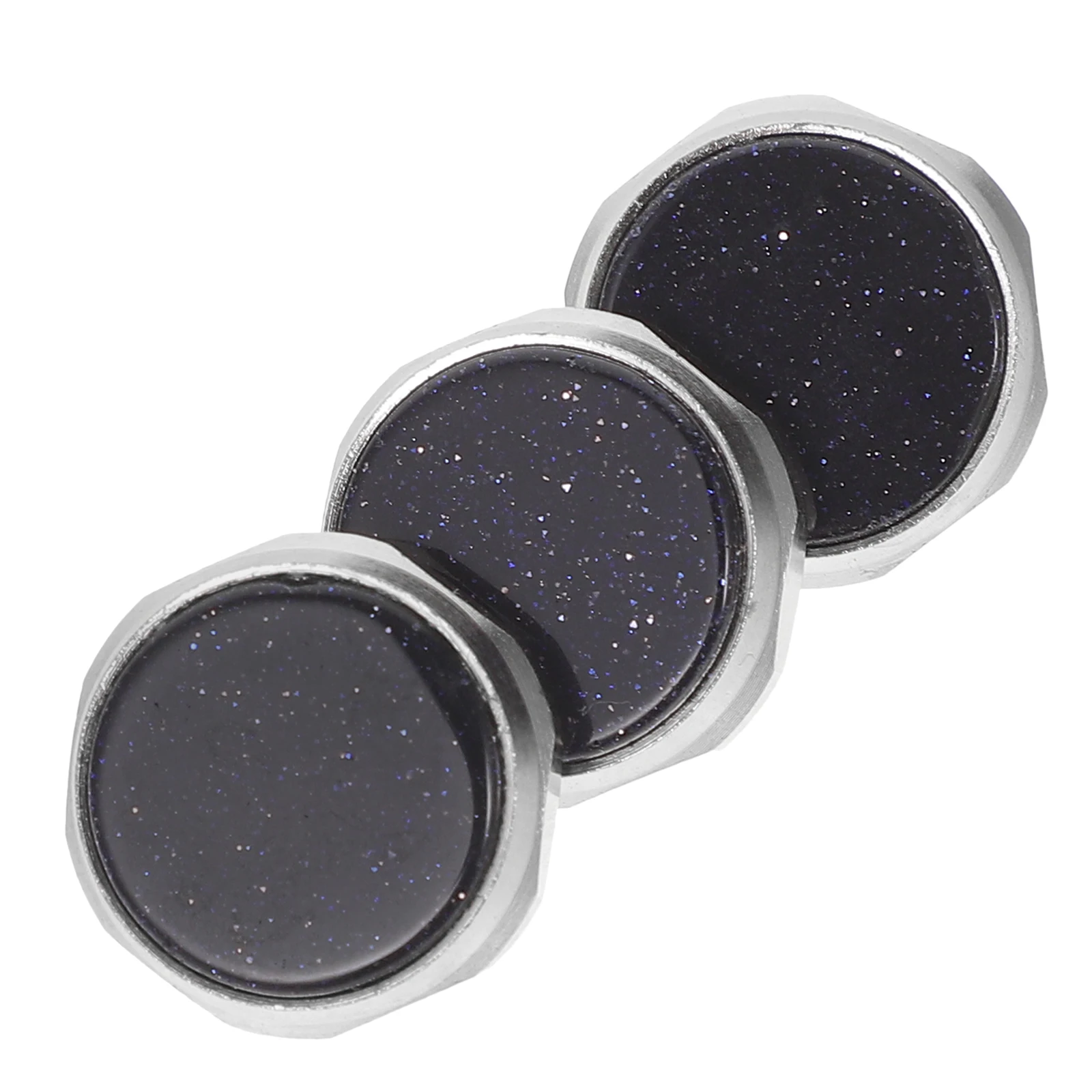 

3 Pcs Push Trumpet Valve Caps Metal Button Blue Sandstone Finger Key Buttons