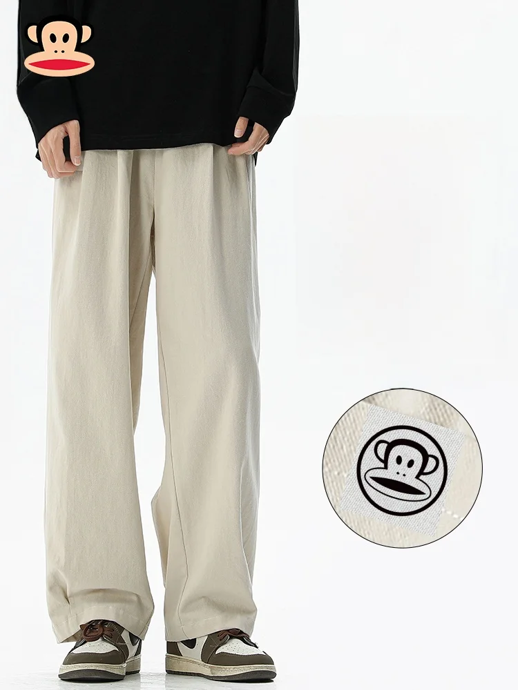 

PaulFrank Pure Cotton Breathable Casual Pants Men's Spring American Trendy Loose Straight Leg Wide Leg Long Pants