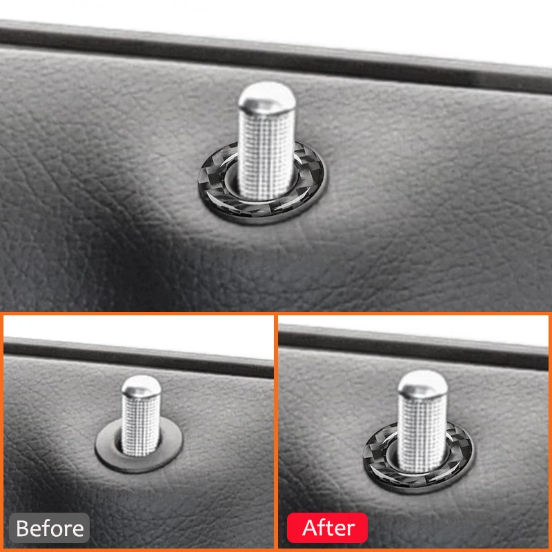 Carbon Fiber Car Door Inner Lifting Button Trim Frame Interior Decoration Sticker For Mercedes Benz 2016-2019 C Class GLC W205