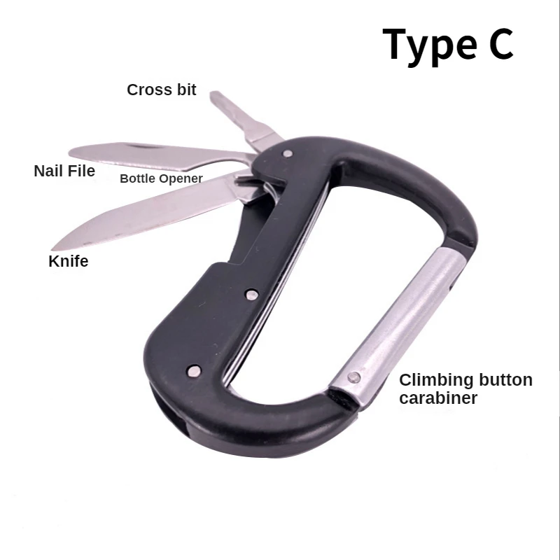 Mountain Climb EDC Hanging Buckle Multifunctional Folding Knife Tool Camp Multi Carabiner Multipurpose