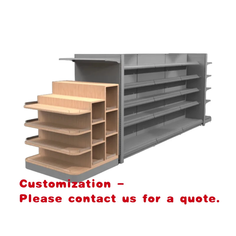 custom.2026 Custom Supermarket Shelves Heavy Duty Double-Sided Display Stand New Design with Steel Material
