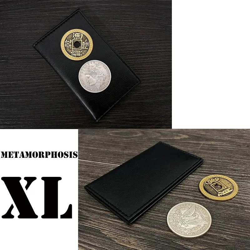 Metamorphosis XL (Gimmicks and Online Instructions) Magic Tricks Coins Change Places Magia Close Up Illusions Gimmick Props Fun