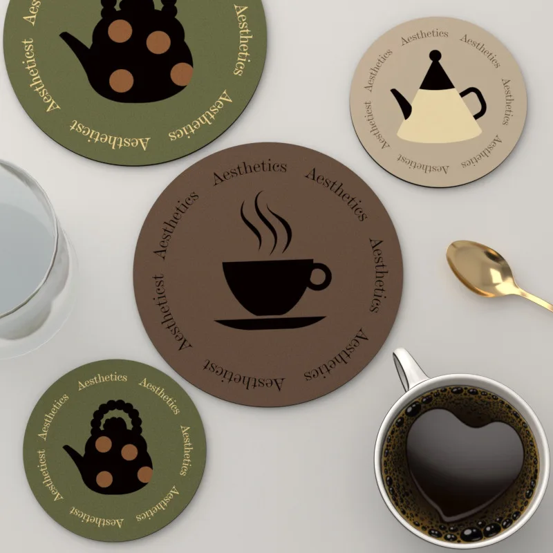 Round Ceramic Coasters Thickened Heat Insulation Non-slip Anti-scald Mats Table Surface Protection Coaster Jewelry Photography