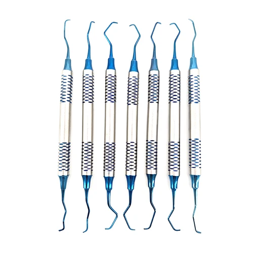 7 unids/set elegante juego de escalador de calidad para odontología limpieza de dientes periodontales herramienta raspadora de cálculo Dental para Dental