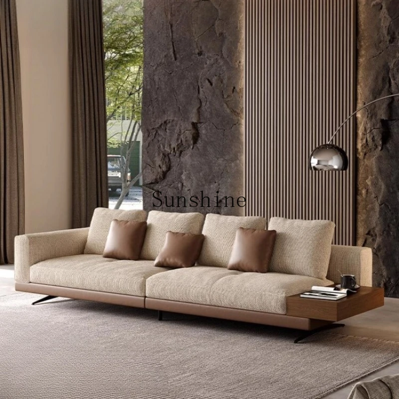 

Italian minimalist cotton and linen modern simple small apartment straight cloth sofa
