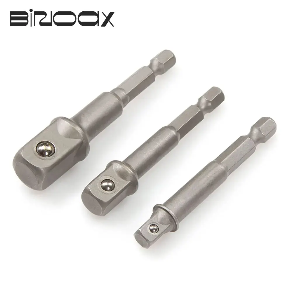 Binoax 3Pcs Long Impact Power Socket Adapter Set 1/4