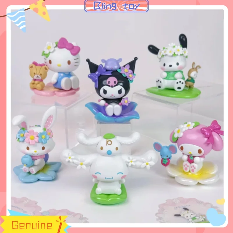 

New Products In Stock Sanrio Family Flower Intent Series Ornaments Blind Boxes Toys Ornaments Cute Handheld Toys Female Gifts
