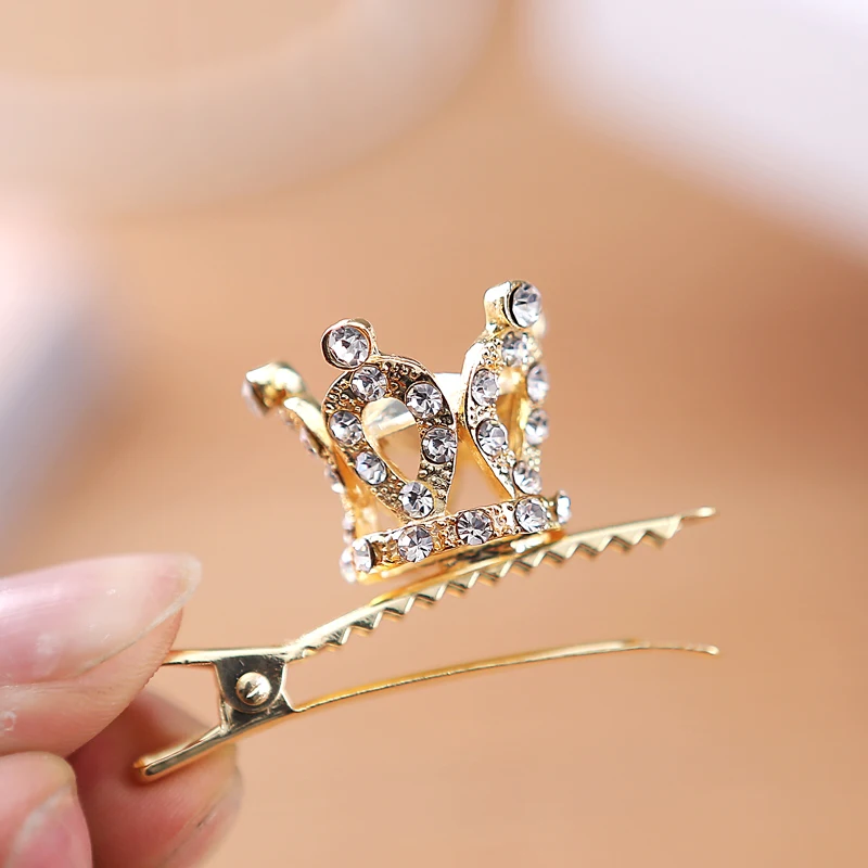 Girls Kids Cute Crystal Princess Party Crown Tiara Hair Pin Clips Silver Plated Women Hair Accessories NEW