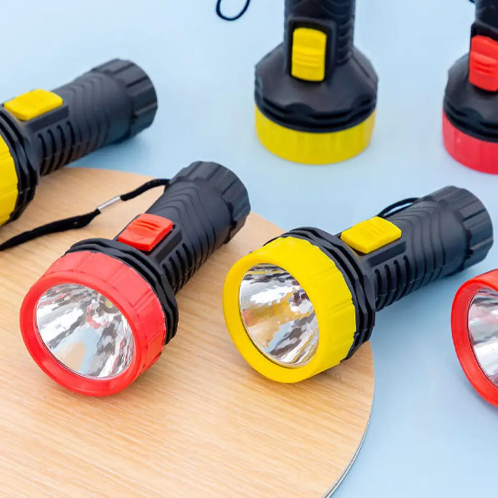 6Pcs Children LED Mini Flashlight Plastic Small Handheld Bright Multipack Essential for Camping Hiking Outdoor Use