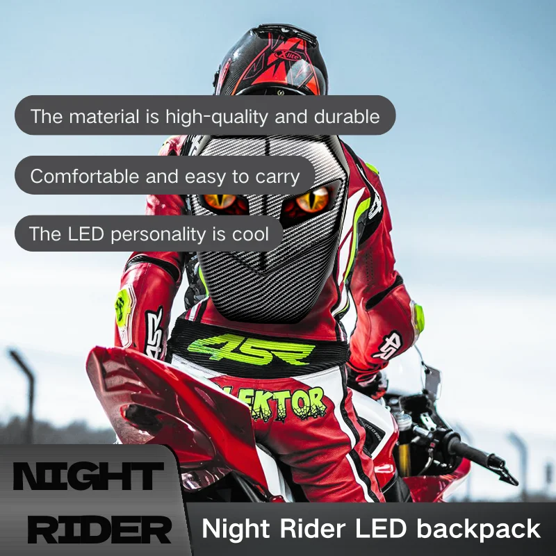 LED High Quality Carbon Fiber The Dark Knight Backpack with Eye Motorcycle Helmet Waterproof Rainproof Easy To Carry Laptops bag