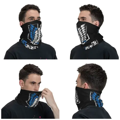 Imagen 2 del producto Attack On Titan Bandana Cuello Polaina para Esquí Camping Hombres Mujeres Wrap Bufanda Alas de Libertad Pasamontañas Calentador