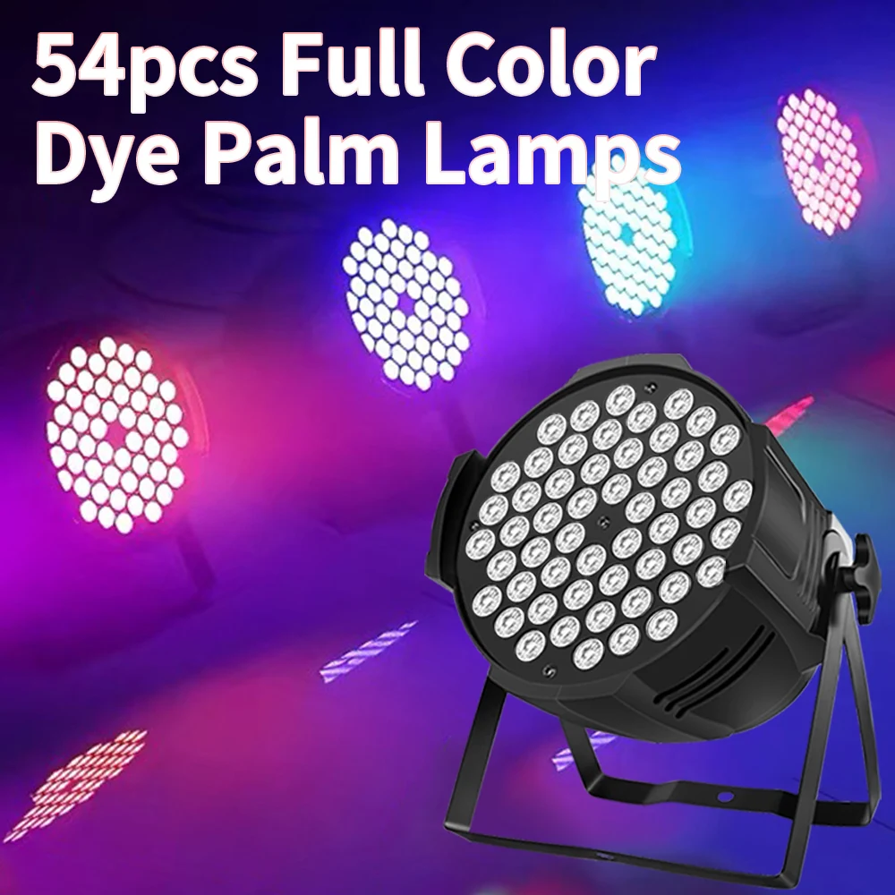 4PCS LED Full Color Par Light RGB Flat Par Light DMX512 Remote Professional Stage Lighting Equipment For DJ Disco Party Bar Club