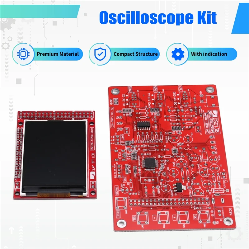 

B89B-Complete DSO138 Digital Oscilloscope With TFT And Probe Clip, Designed For Arduino ARM Development Board
