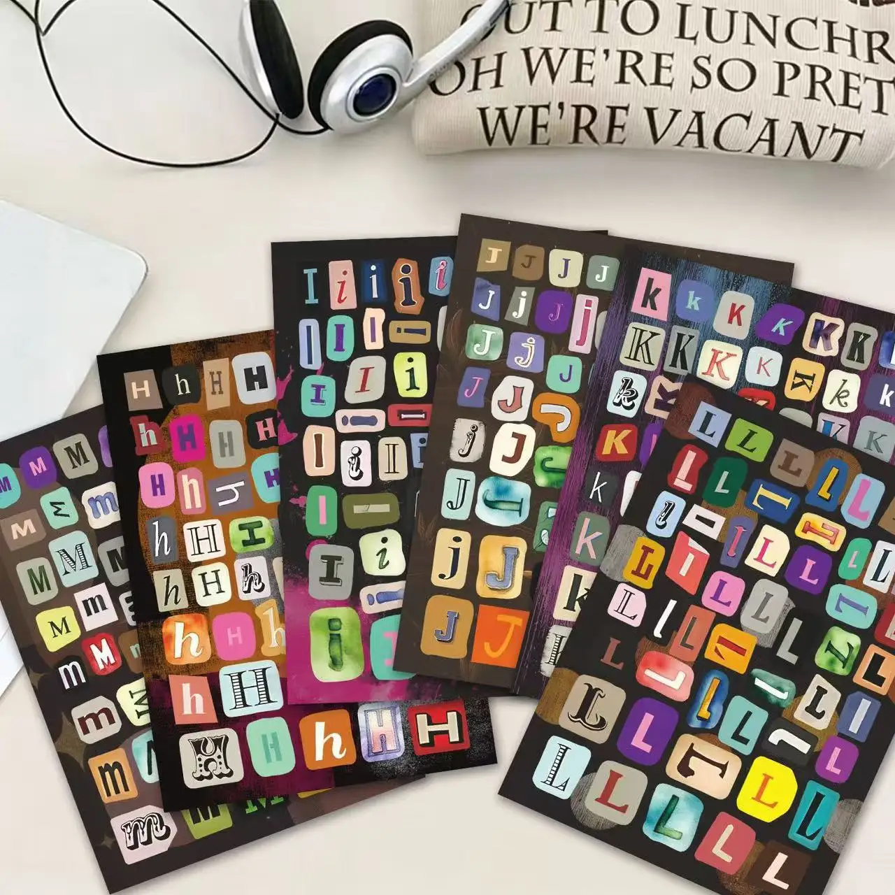 1600+pcs Alphabet Sticker Book, 30 Sheets A-Z Mixed Font Letter Stickers, One Page Per Letter for Journal, Scrapbook, Laptop,