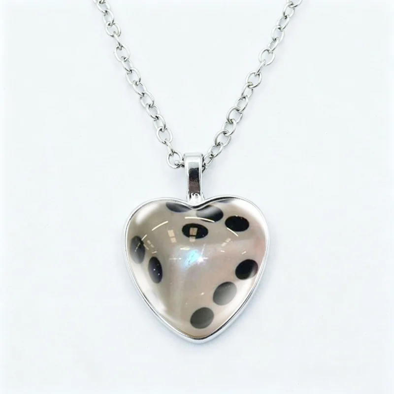 Creative Smiling Face Necklace Animals Mice Cats Rabbit Necklace Glass Dome 25MM Heart Shape Pendant Necklace Jewelry Charm Gift