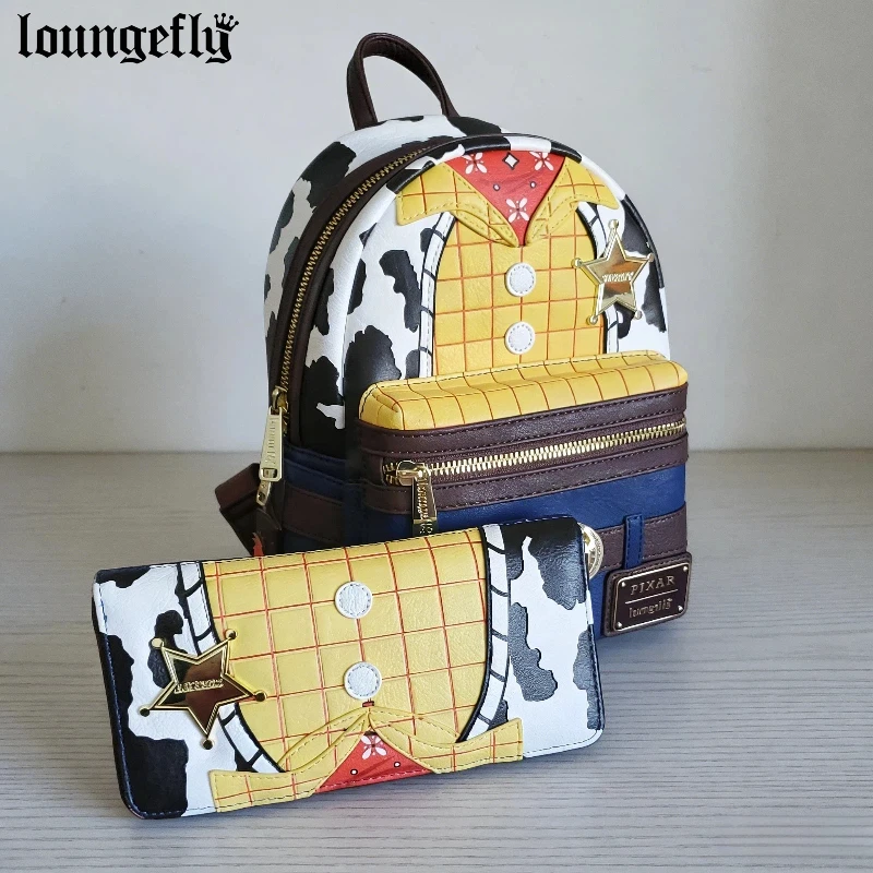 

Disney Loungefly Toy Story Вуди Шериф Ковбойский наряд Дизайн рюкзака и кошелька Модный подарок для фанатов Диснея и ежедневного использования