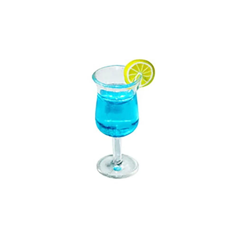 Miniatura Resina Cocktail Cup para Doll House, Simulação Bebida, Copo de vinho, Modelo Mini Decoração, Dollhouse Acessórios, 1pc, 12 unid