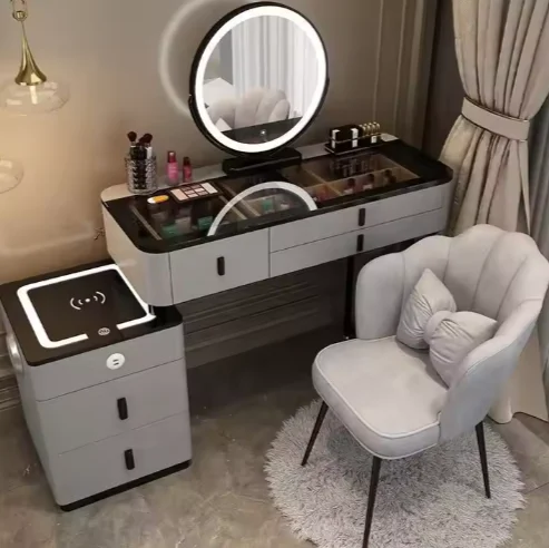 

Wholesale Price Multi-Functional Princess Dressing Table for Girls Modern Lighted Side Cabinet for Bedroompromote sales
