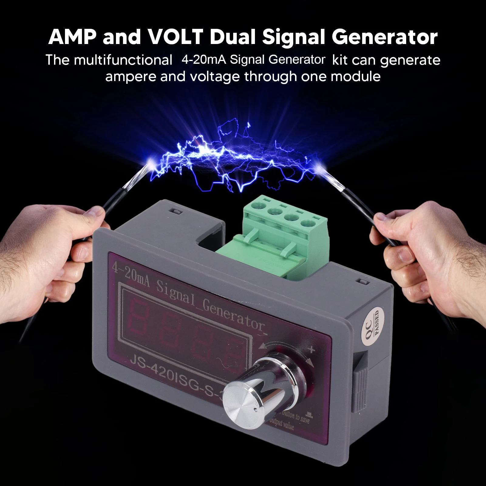 4‑20mA Current Voltage Signal Generator with Battery Power Supply Interface Analog Simulator Adjustable 4 Digit Display