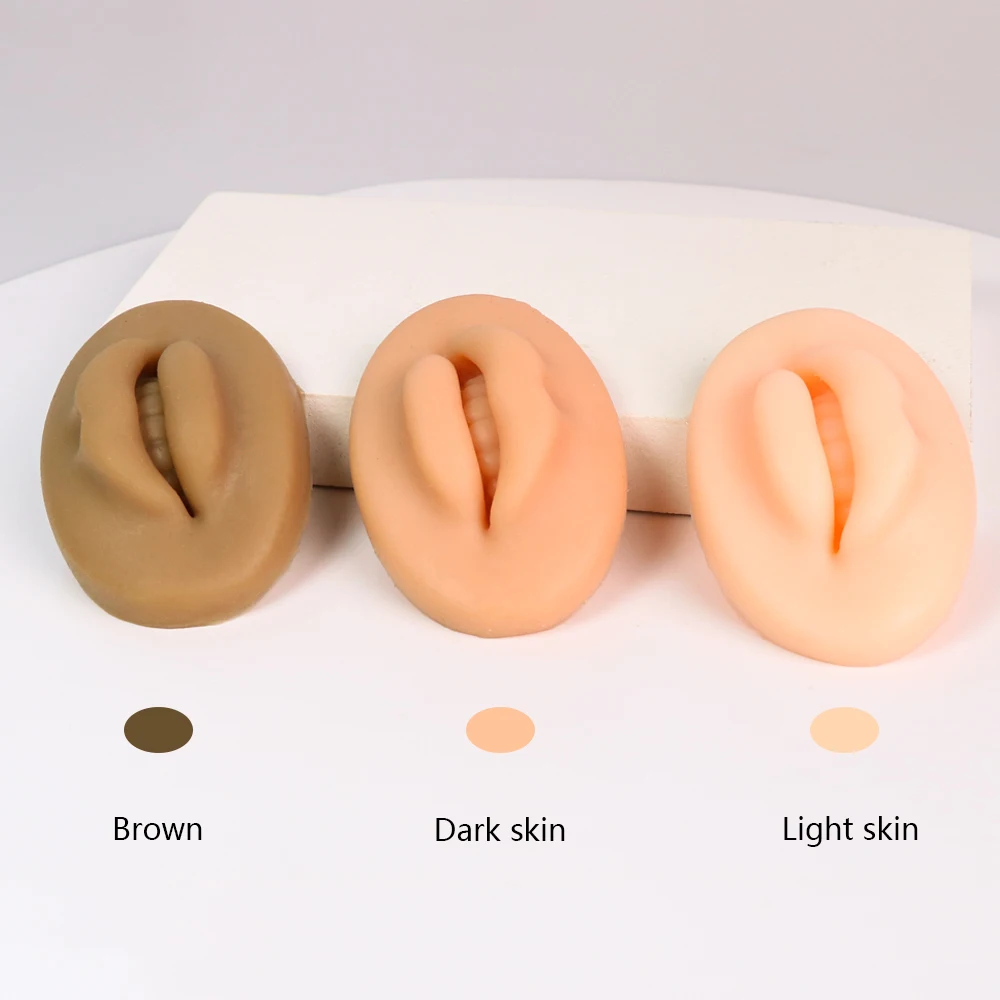 

3PC 3D татуировка для практики губ с открытым ртом и зубцами, мягкая силиконовая реалистичная текстура для перманентного макияжа, тренировочные принадлежности для начинающих