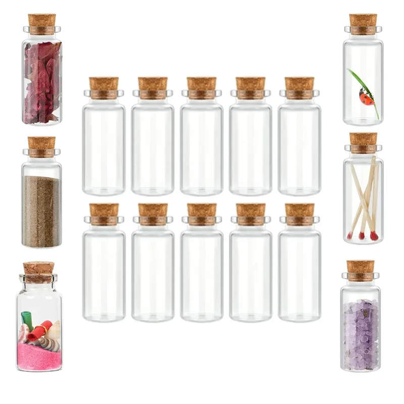 

20 шт., прозрачные стеклянные пробки для бутылок, 10 мл, 20 мл