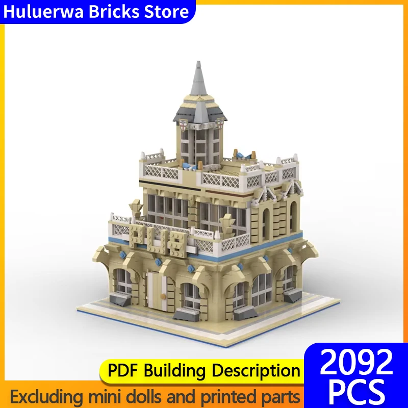 Street View Model MOC Building Bricks Street Corner Bar Building Modular Technology Gifts Holiday Assemble Children Toys Suit