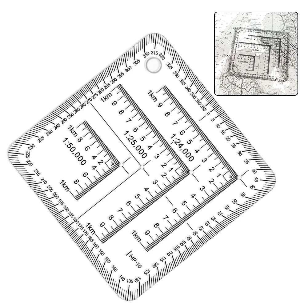 Geographic Coordinate Ruler Multi-coordinate Position Flexible Map Scale And Protractor For Construction Engineering Survey