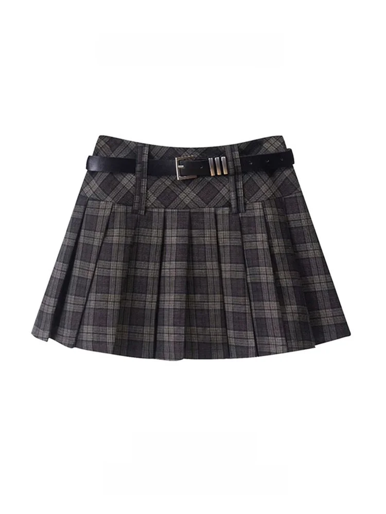 High Waist Plaid  Skirt Women's Spring Autumn Preppy Style Anti-Light Checkered Skirts Girls' Spring Summer A-Line Skirts