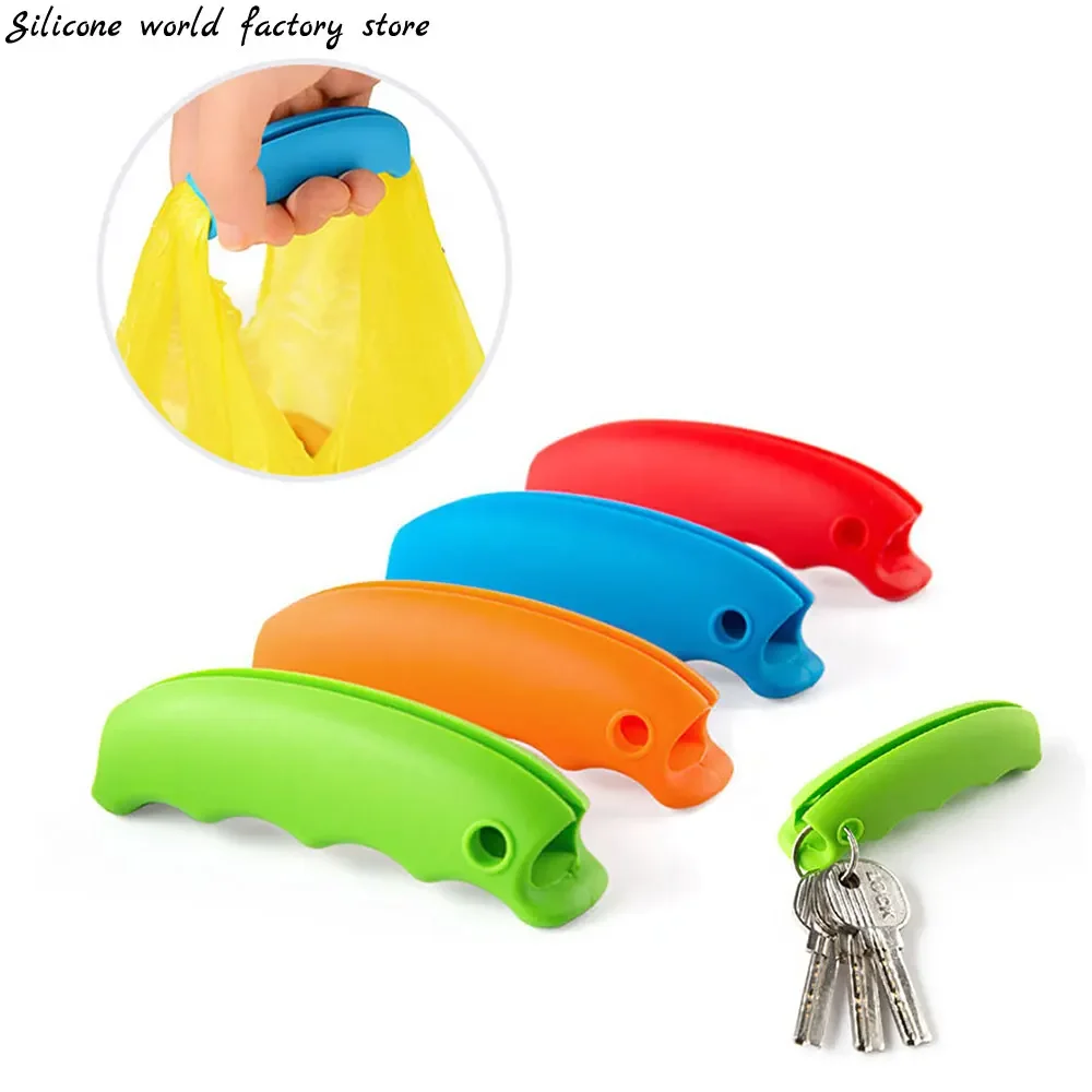 Shopping Bag Carrying Handle Tools Silicone Knob Relaxed Carry Shopping Handle Bag Clips Handler Kitchen Tools