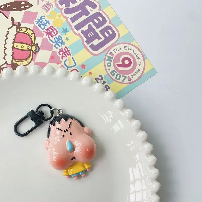 Crayon Shin Chan Chaveiro para Meninas, Pingente de resina bonito dos desenhos animados, Acessórios para mochila, Doce presente do melhor amigo