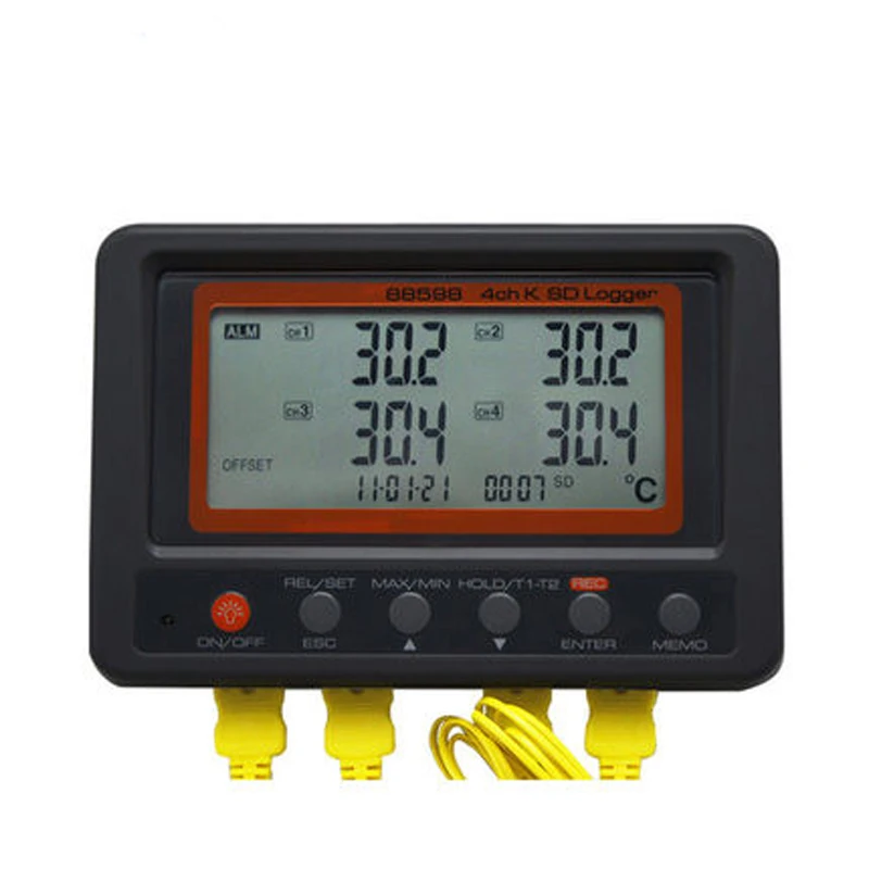AZ88598 Multi-channel Digital Thermometer 4 Channel K Type Thermocouple Temperature logger SD Card Data Logger AZ-88598