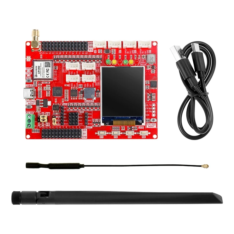 LR1262 Dev Board Lora Antenna (868Mhz/915Mhz)  RP2040 Main Controller with 1.8''LCD  For Arduino MicroPython IOT Crowtail