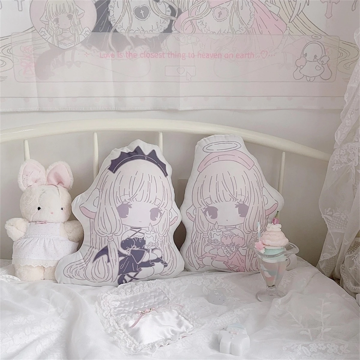 

Lovely Cartoon Pink Cushion Pillow Baby Girl Room Decoration Cotton Covered Ruffle Pillow Kids Room Baby Shower Gifts