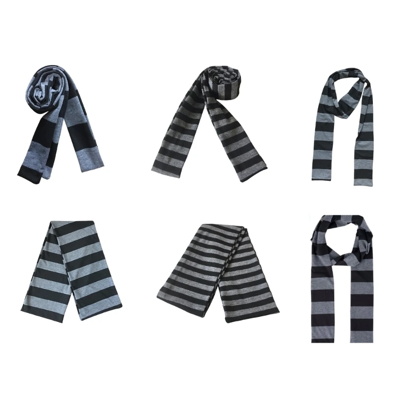 Fashion Skinny Scarf Long Scarf Striped Cotton Scarf Eye Catching Thin Scarves