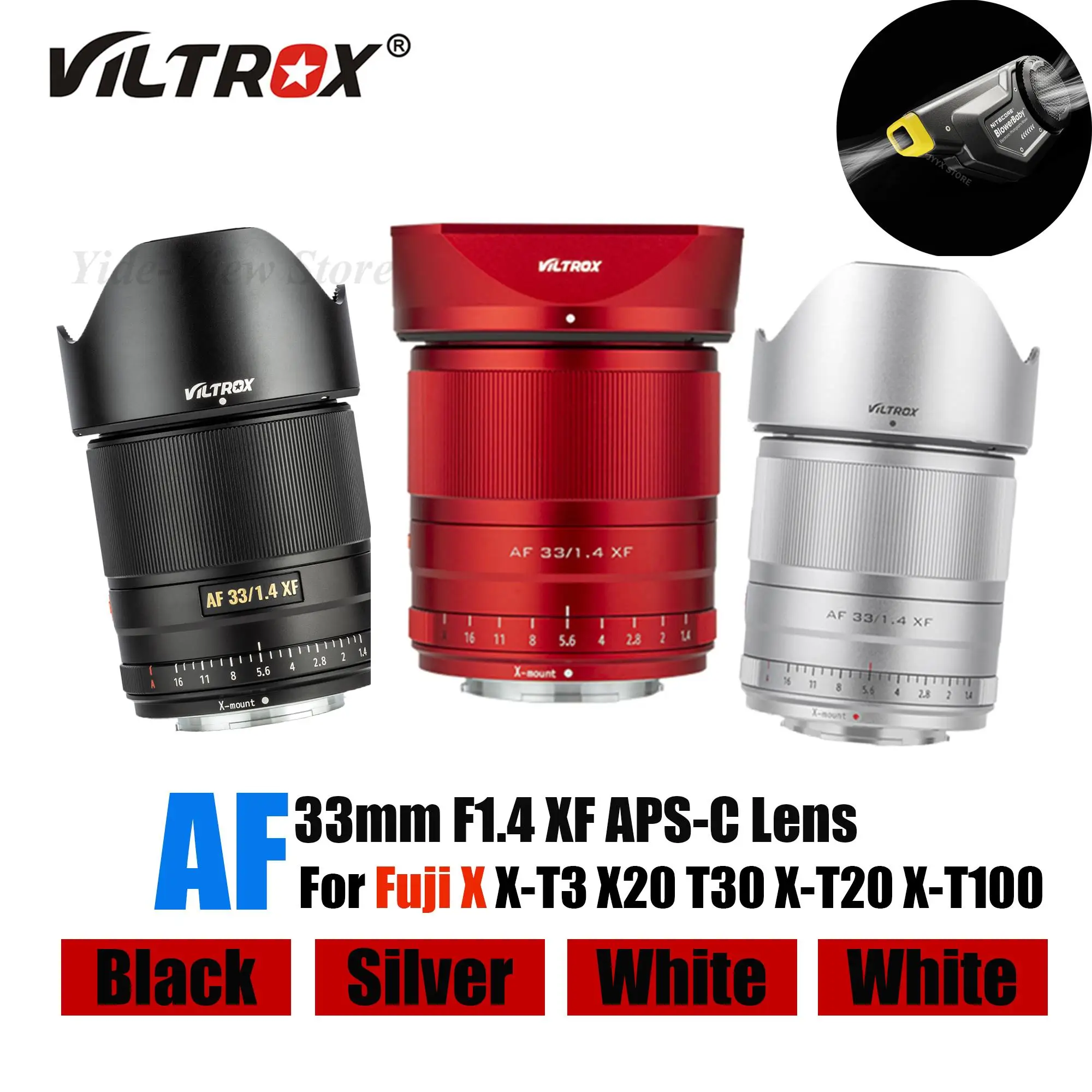 

Viltrox 33mm f1.4 STM Camera Lens Auto Focus Portrait Lens APS-C For Fuji X Mount Camera X-T3 X20 X-T30 X-T20 X-T100 X-Pro2