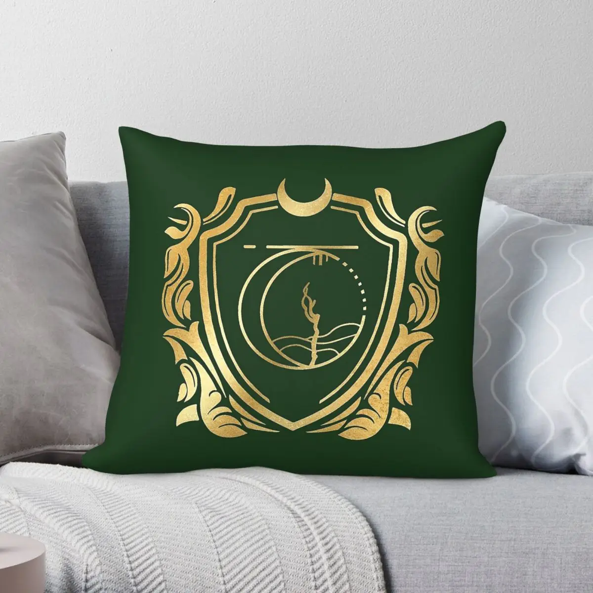 Order Of The Crescent Gold Pillowcase Polyester Linen Velvet Printed Zip Decor Pillow Case Sofa Cushion Cover 18