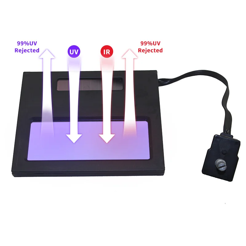 Filter Size110mm*90mm*9mmActive Viewing Area92.5mm*42.5mmLight ShadeDIN4Dark ShadeDIN9~13Way to shift Dark Stateinside Control, 