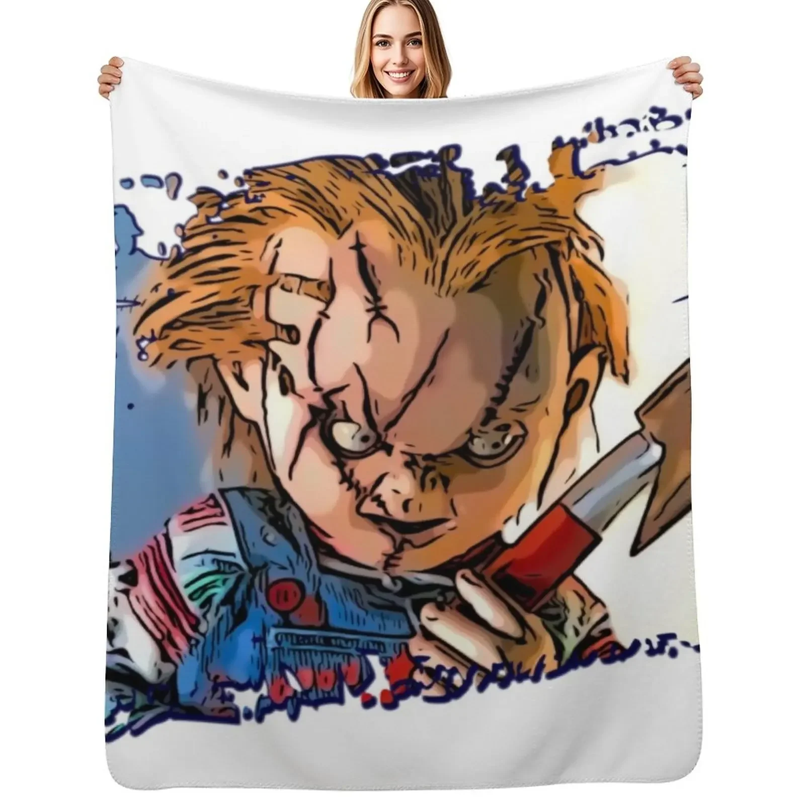 

Chucky Child's Play doll Throw Blanket Beach anime Blankets For Sofas Blanket