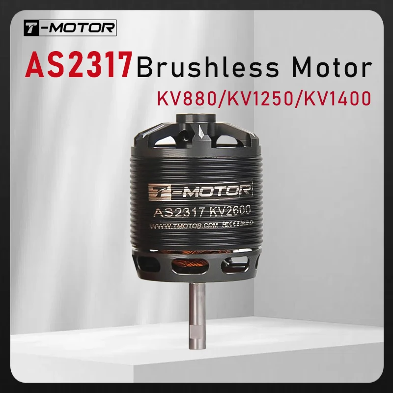 

T-MOTOR AS2317 ALS Long Shaft Outer Runner Brushless Motor | KV880/KV1250/KV1400 for Small 3D Fixed Wing RC Drones