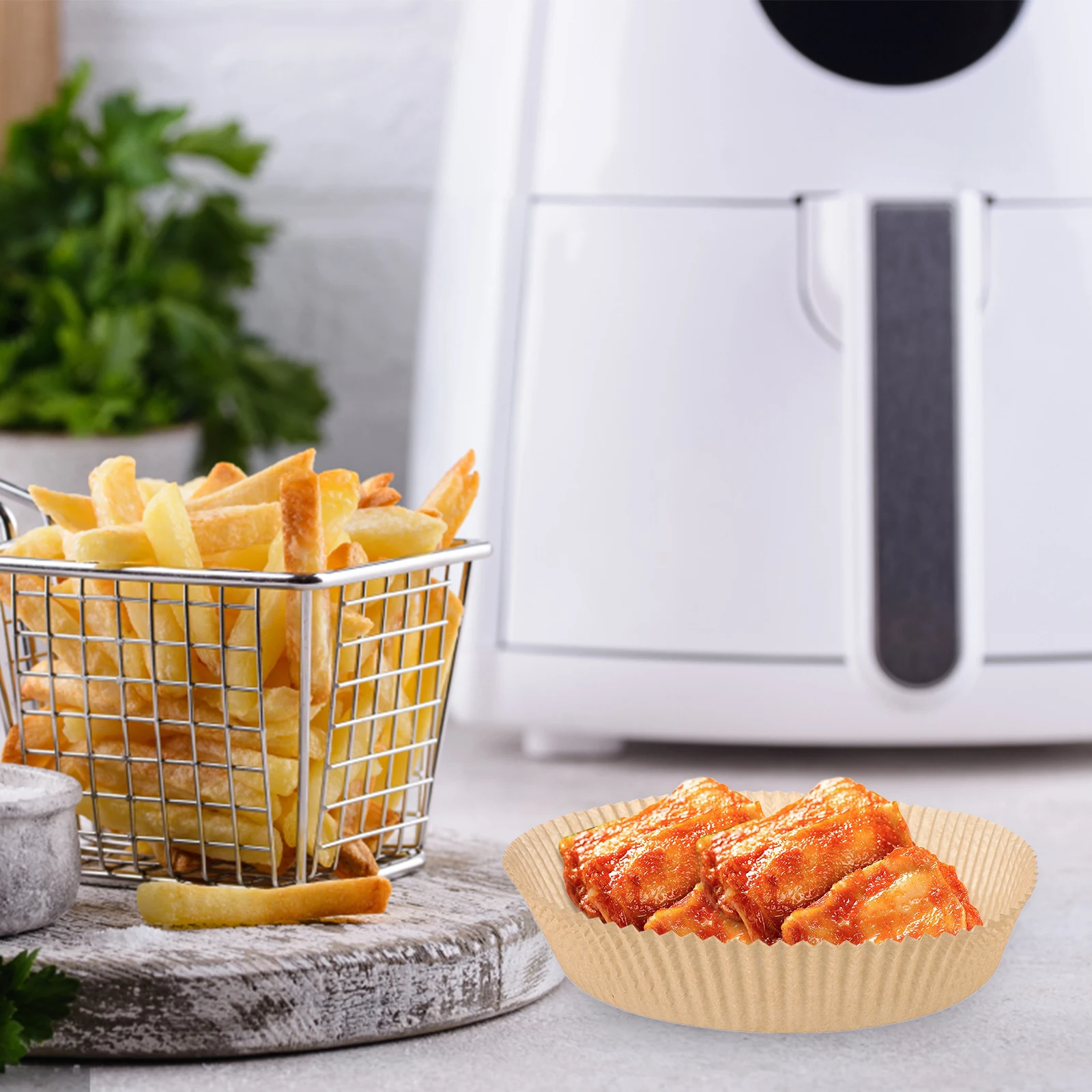 

Air Fryer Liner Round Mats Non-Stick Oil-Proof Disposable Parchment Paper Trays for Baking Microwave Oven Cooking Airfryer