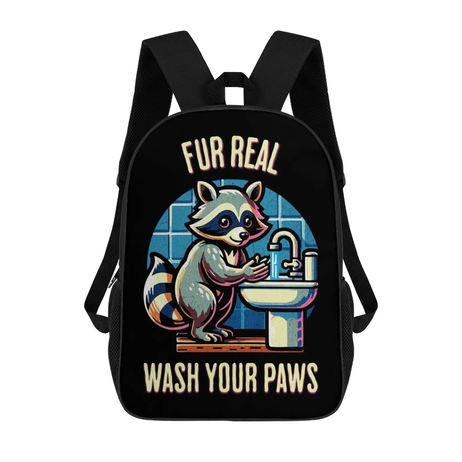 

Wash Your Hands Cute Coon Sac A Dos Printed School Backpacks For Teenagers School Bags For Girls 17 Inch School Backpack Bag