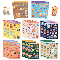 32Sheets Cartoon Cute Bears Dessert Food Stickers Adhesive Sticker DIY Diary Stationery Sticker Gift School Office Supplies Toy