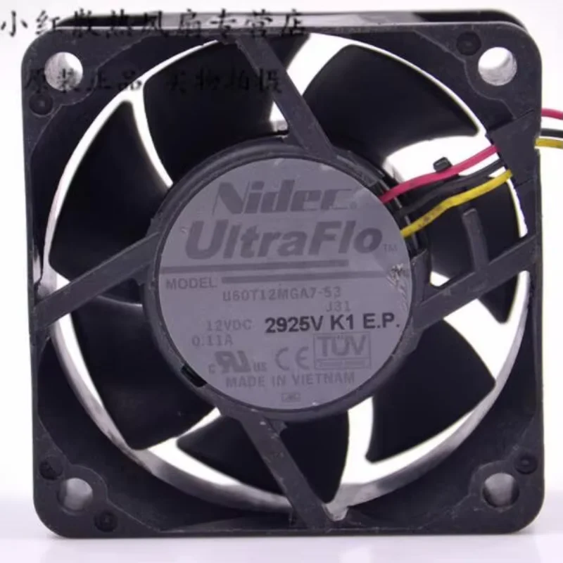 

Nidec U60T12MGA7-53 DC 12 В 0,11 А 60x60x25 мм 3-проводной охлаждающий вентилятор для сервера
