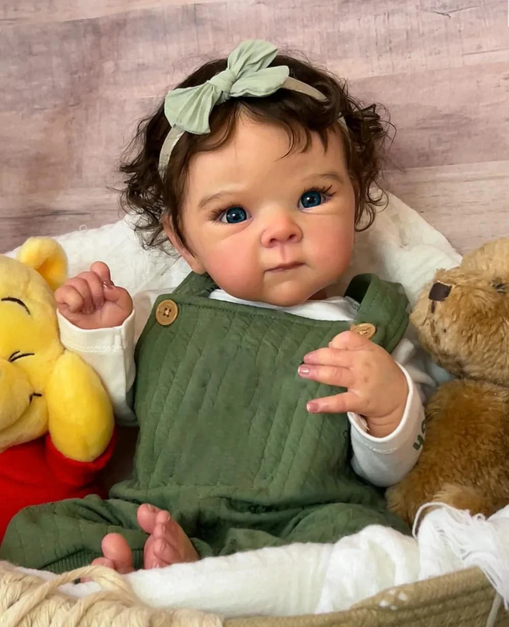 Npk boneca reborn bebê recém-nascido, 18 polegadas, bettie, corpo macio, pintura de pele 3d, veias visíveis, múltiplas camadas, fofinho colecionável