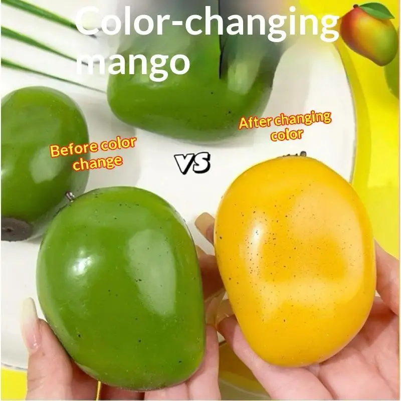 Color Changing Mango Squishy Fidget Toy, Soft ASMR Sensory Squeeze Ball, Anti-Anxiety Stress Relief Fidget Toy For Kids Adults