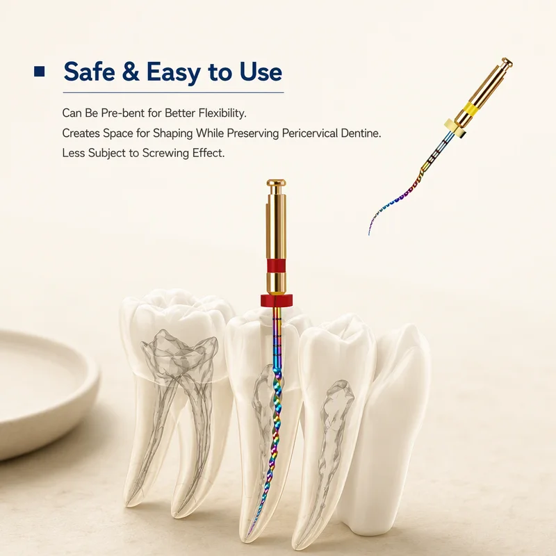 Control-Memory NiTi Rotary Files Continuous Rotation Heat-Activated Dental Motor Files Flexible Fracture-Resistant 21/25/31mm
