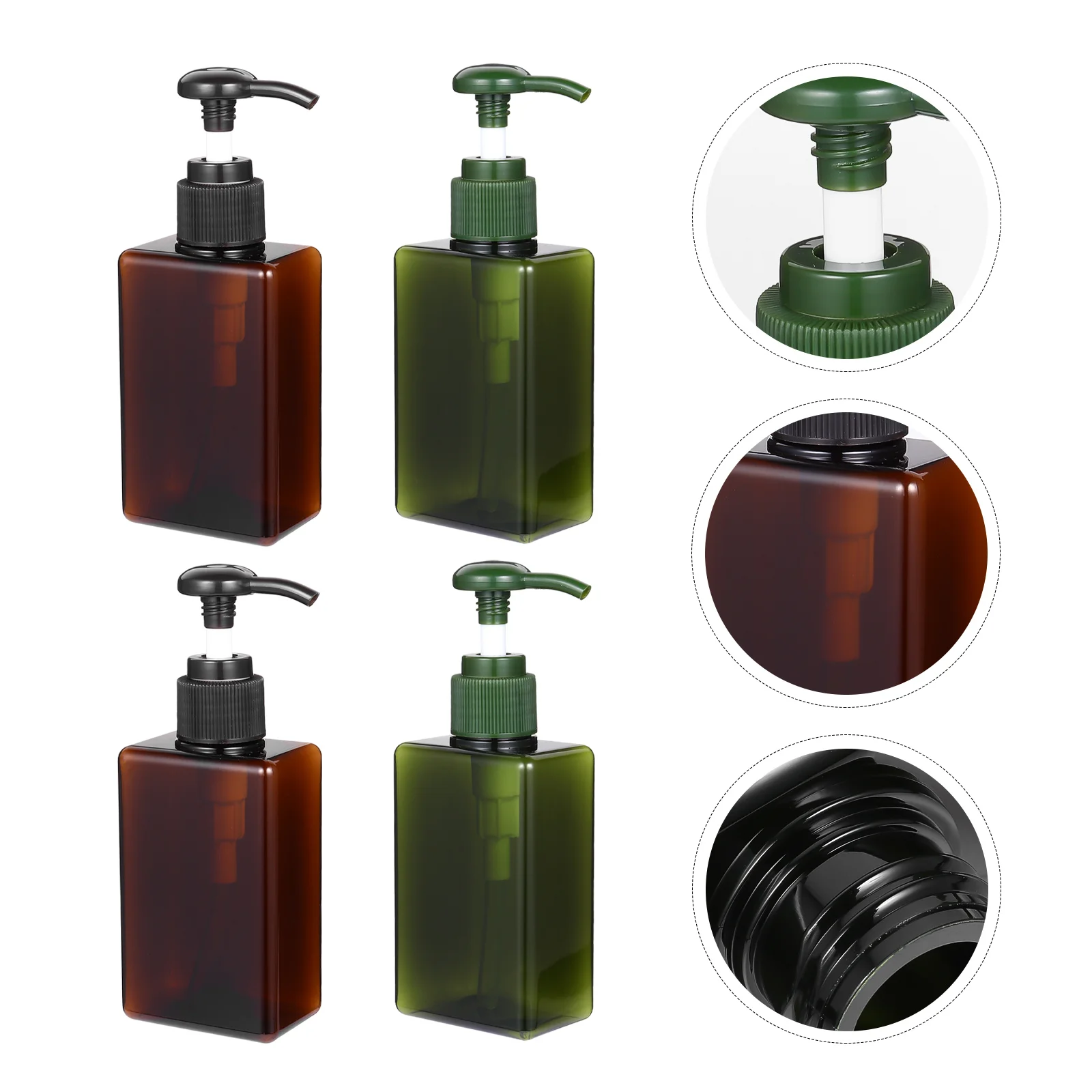 

4pcs Empty Lotion Bottle Home Glass Shampoo Portable Emulsion Bottles Green Travel Reusable Eco Friendly Large Spiral