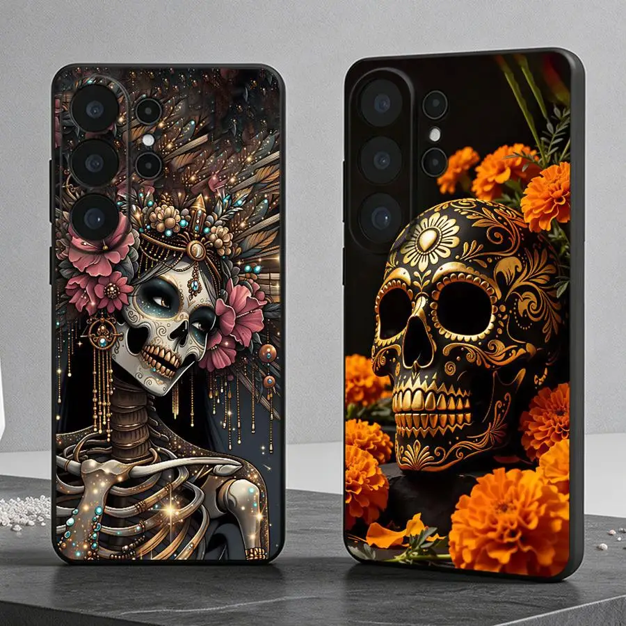 Case for Samsung Galaxy S26 Ultra Note 20 8 9 10 S24 S24+ S25 Plus S10 S9 S23 S20 S25+ S21 FE S26+ Phone Cover Gilded Pink