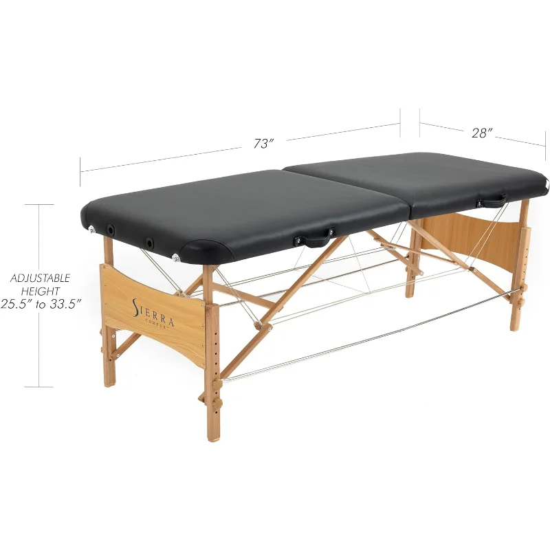 Базовый портативный массажный стол serracomfort, Черный массажный стол